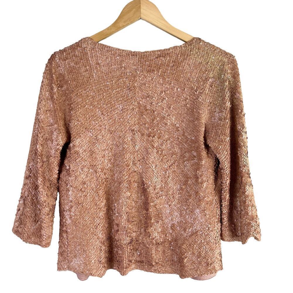 J.Crew Collection Sequin Open Front Cardigan Silk… - image 8